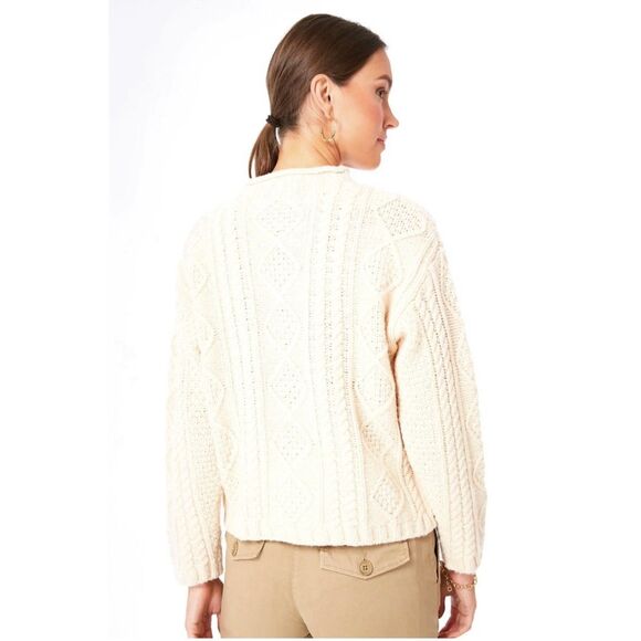 Frances Valentine Sweater Women’s Large Chunky Cableknit Fisherman Wool Crewneck - Picture 2 of 12